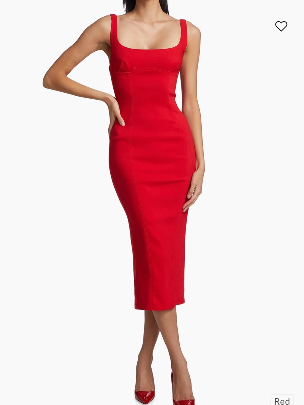 Astr the Label Red Anthia Seamed Bodycon Midi Dress